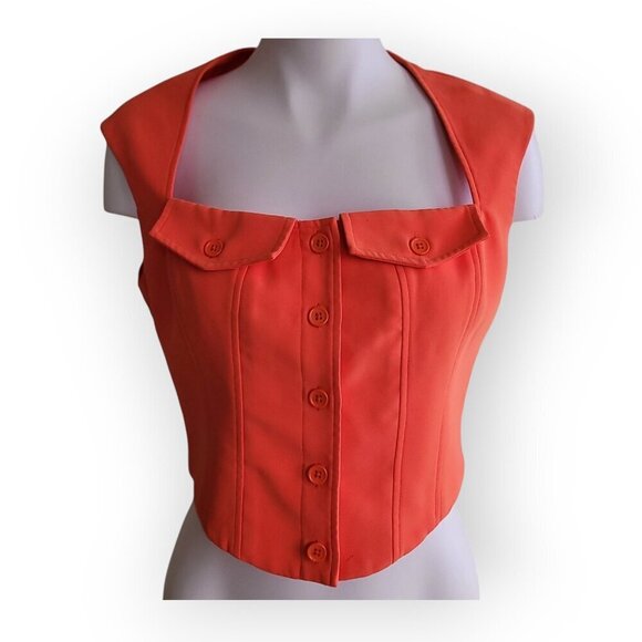 Amanda Uprichard Orange Corset Top Size M - Picture 5 of 13